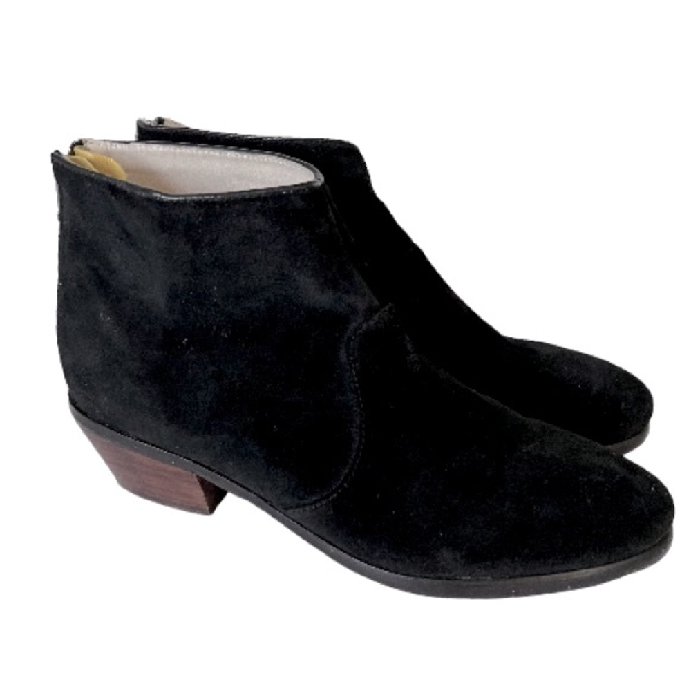 Boden Black Leathe Ankle Boots Suede Women’s Shoes Size 39.5